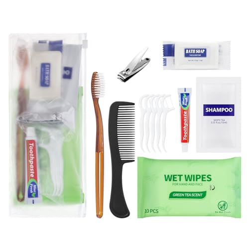 Gisdo Travel Size Toiletries Kit Pack of 50 - Individually Packed Personal Hygiene Sets for Men & Women