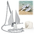 8 lb Galvanized Danforth Boat Anchor Kit for 16-26 FT Boats