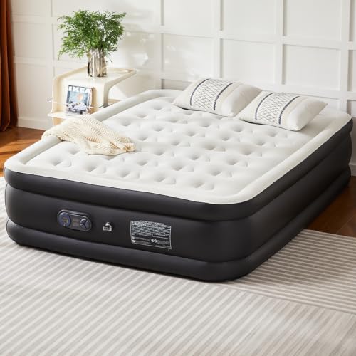 Sweetcrispy Queen Air Mattress, Inflatable Bed