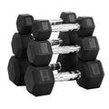 60lb Dumbbell Set - Rubber Coated Hex Weights for Home Gym Training