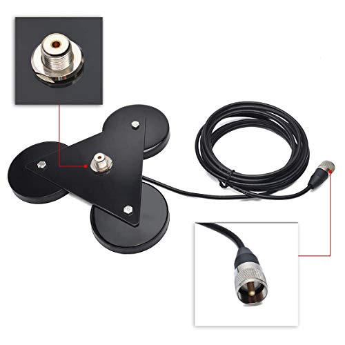 Magnetic Car Truck Antenna Mount with 16.4ft Coax Cable - SO-239 Base