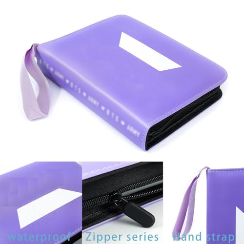 Photocards Binder with 400 Pockets Album for Army Fans Collection - Waterproof PU Leather