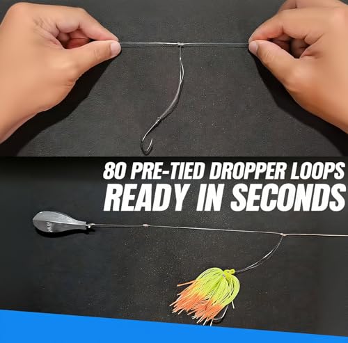 Pre-Tied Dropper Loop Fishing Line Spool for Saltwater & Freshwater Fishing