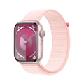 Apple Watch Series 9 GPS 45mm Smartwatch with Pink Aluminum Case & Light Pink Sport Loop - Medium/Large Band, Carbon Neutral
