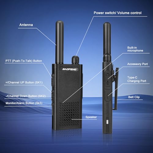 BAOFENG T26 Walkie Talkies 10-Pack Long Range Two-Way Radios with Earpieces