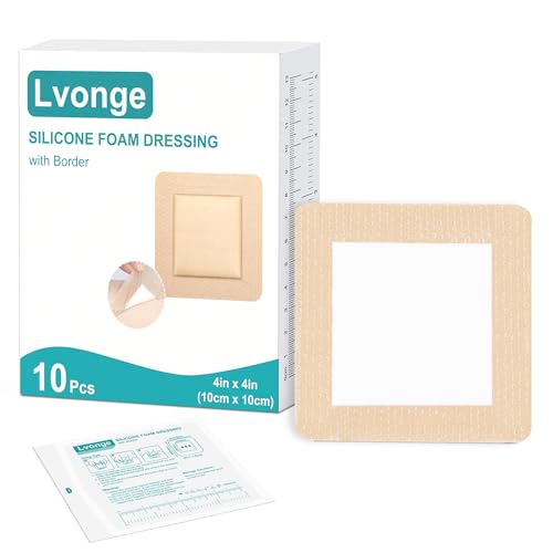 4x4 Silicone Foam Wound Dressings 10 Pack Waterproof Absorbent Bandages