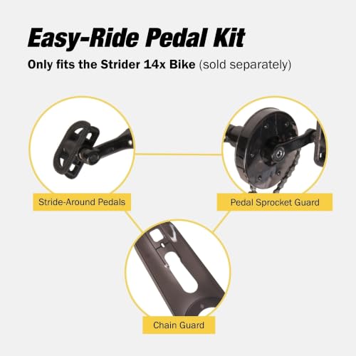 Kids Pedal Conversion Kit for 14x Balance Bike - Easy-Ride Pedal Set for Ages 4-7