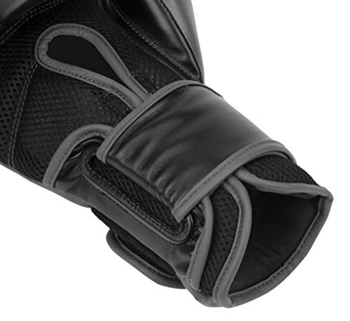 Everlast Powerlock 2 Boxing Gloves 16 oz Black/Gray - Heavy Bag & Training