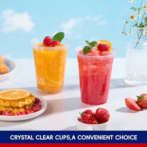 16 oz Clear Disposable Plastic Cups - 1000 Pack, Sturdy & Reusable for Parties