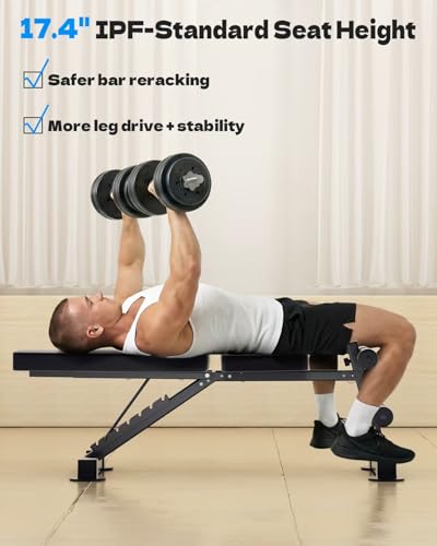 Adjustable Foldable Workout Bench for Full Body Home Gym - 660LBS Capacity