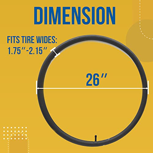 26x1.75/2.125 Bike Inner Tube - 6 Pack with Schrader Valve for Road & Mountain Bikes