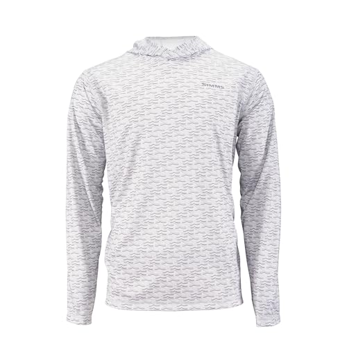 Simms Waterline Sun Hoody - Overcast Wave Print, Large