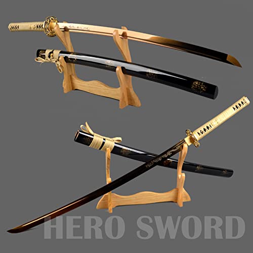 Handmade Gold Dragon Katana Sword - Japanese Samurai Full Tang Sharp Blade