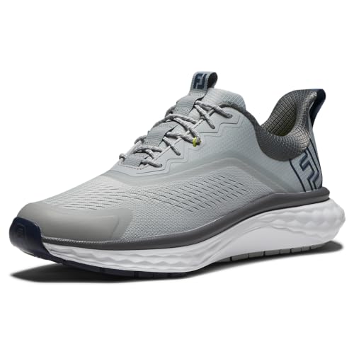 FootJoy Men's FJ Quantum Golf Shoes Grey/White/Blue 10.5 Waterproof Breathable