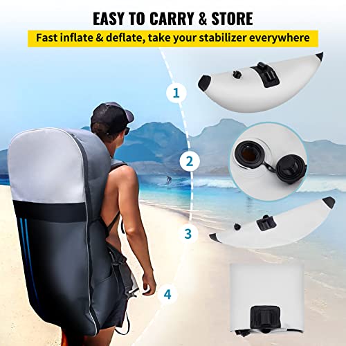 Inflatable Kayak Stabilizers with Adjustable Outrigger System - PVC Float Kit