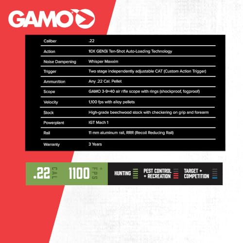 Gamo Swarm Bone Collector 10X Gen3i Multi-Shot Air Rifle 0.22 Caliber