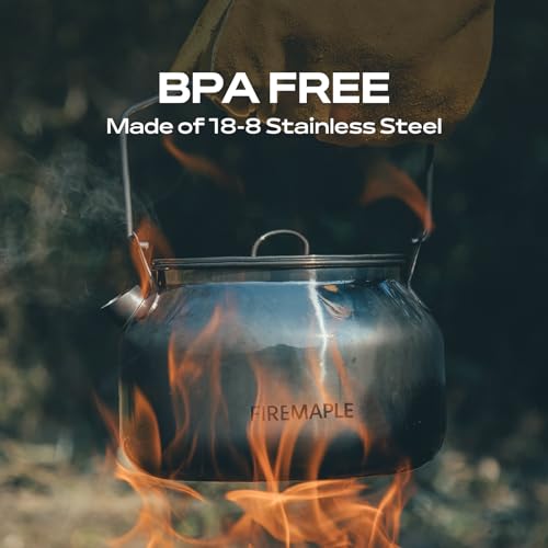 Fire-Maple Antarcti Camping Kettle Stainless Steel 1.3 Quarts for Fire Use
