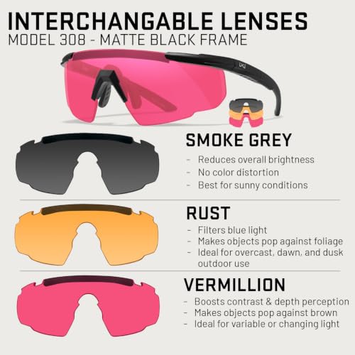 Wiley X Men's Saber Matte Black Sunglasses One Size - UV Protection & Durable Frame