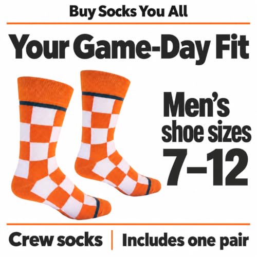 Tennessee Checkerboard Orange and White Men's Socks - University of Tennessee Fan Gift