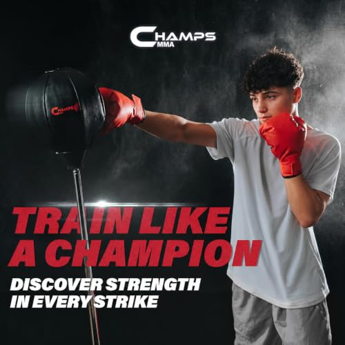 Champs MMA Freestanding Reflex Punching Bag with Adjustable Stand & Gloves