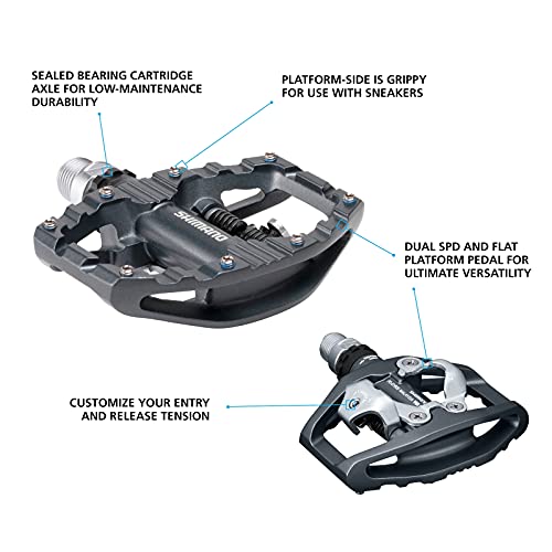 Dual-Sided Bike Pedal with SPD and Flat Platform for Indoor Cycling & Urban Riding