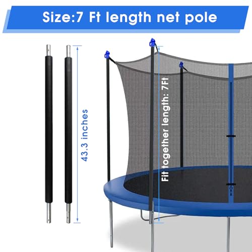 Trampoline Replacement Net Poles Set for 10-16 ft Frames with Foam Covers