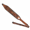 TOURBON Leather Rifle Sling with Pouch & Black Swivels - Ammo Holder & Hunting Accessory