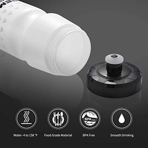 GEMFUL Water Bottle Biking 24oz BPA-Free 2 Pack - Black & White
