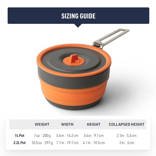 Ultralight Collapsible Camping Pot - 1 Liter Backpacking Cookware