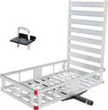 50 Inch x 29.5 Inch Aluminum Hitch Mount Cargo Carrier with Ramp - 500 lb Capacity