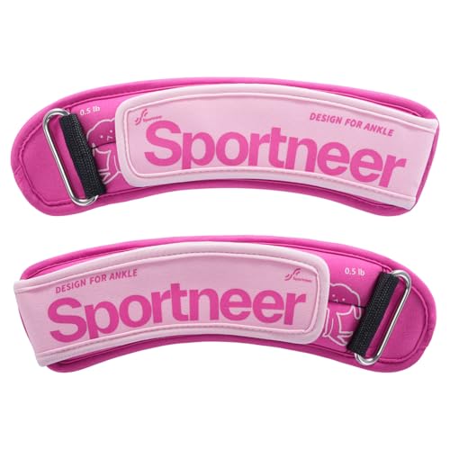 Pink Ankle Weights 0.5 lb Pair - Ergonomic Fitness Leg & Wrist Weights