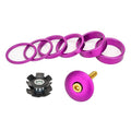 Purple Bicycle Headset Spacer Kit Aluminium Alloy with Stem Cap & Bolts