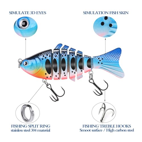 5PCS Fishing Lures Kit - Bass Vibration Artificial Bait with Protective Hooks - Variation of THIS listing 5b