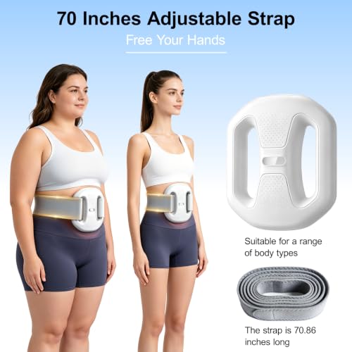 White Fascia Ring Massager with Belt, 6 Modes, 99 Vibration Levels, Deep Tissue Therapy