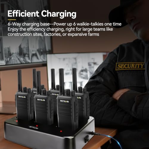 Retevis RT21-1200 Long Range 2 Way Radio IP54 Walkie Talkies for Adults (6 Pack)