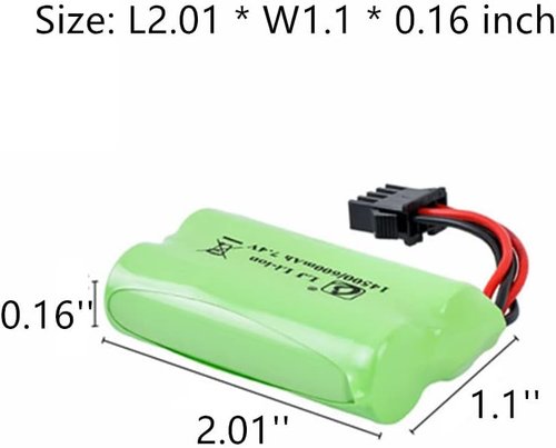 CBB 7.4V 600mAh Li-Ion Rechargeable Battery - SM-4P Plug & Charger Cable for Airsoft Guns | Water Ball Blasters
