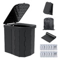 XL Portable Folding Camping Toilet - Black, Lightweight & Durable