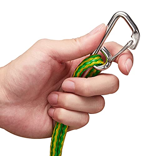 Green Marine-Grade Heavy Duty Float Rope with Stainless Steel Hooks for Kayak Boat PWC