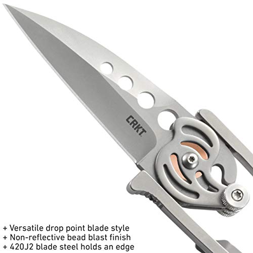 CRKT Snap Lock EDC Folding Knife Gray - Compact Pocket Knife with Locking Mechanism