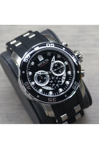 Invicta Men's Pro Diver 48mm Stainless Steel Quartz Watch with Blue Dial and Black Polyurethane Strap