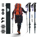Adjustable Aluminum Collapsible Hiking Poles - Black