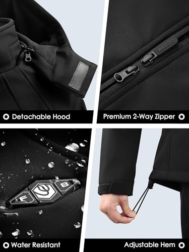 Heated Jacket for Women - Large Black Winter Coat with Warmth