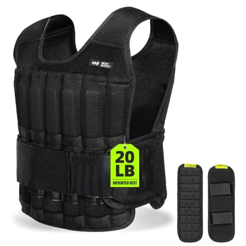 Black 20lb Adjustable Steel Weight Vest for Men - BeatBoost