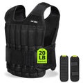 Black 20lb Adjustable Steel Weight Vest for Men - BeatBoost