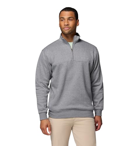 Columbia Men’s Hart Mountain II Half Zip Charcoal Heather Large - Warm Fleece Pullover
