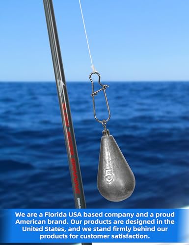 Bluewing Casting Swivel Bell Sinkers Fishing Weights 8oz 2 Pack - Saltwater Drop Shot Lead