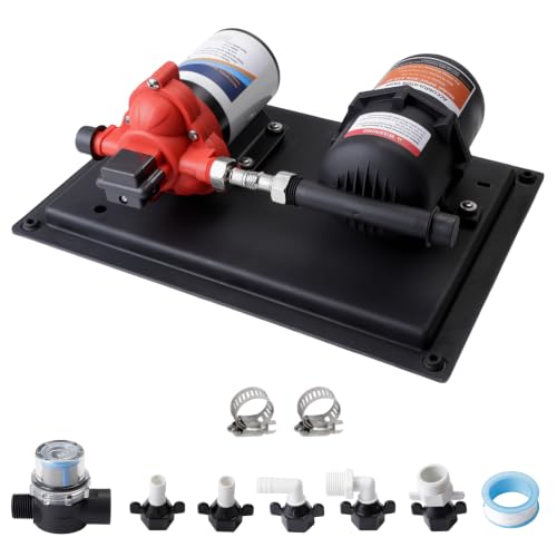 RV Water Pump with Accumulator Tank System - 12V DC, 3.0 GPM, 45 PSI, 0.75L Tank