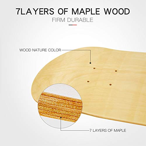 Maple Skateboard Decks Double Tail 8" x 31.75" Light Deck with Grip Tape - 1 PCS
