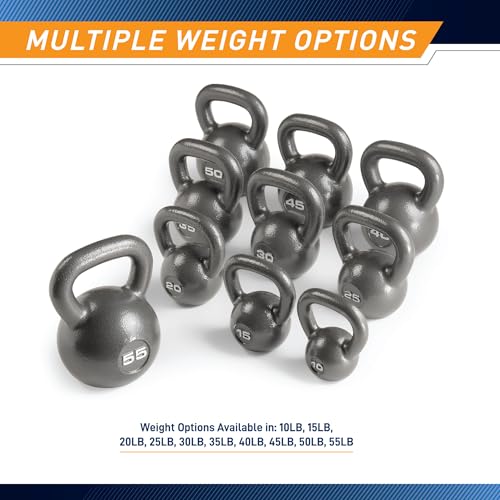 Marcy 35 lb Hammertone Kettlebell - Durable Cast Iron Workout Weights