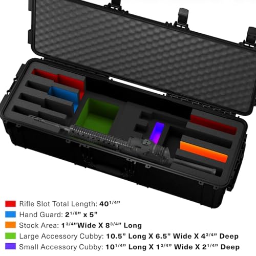 45-Inch Hard Rifle Case with Wheels & Pre-Cut Foam Black
